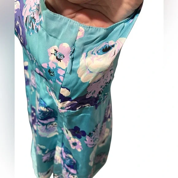 Style & Co. Turquoise Floral Sleeveless Top with Lace Trim, size 16 - Picture 5 of 10